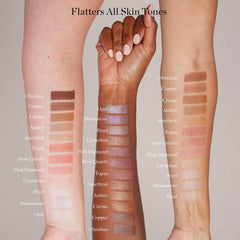 Ogee Face Stick Trio bronzer stick demonstrates warm contour for sun-kissed definition.