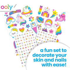 OOLY rainbow nail stickers pack for quick, safe dress-up