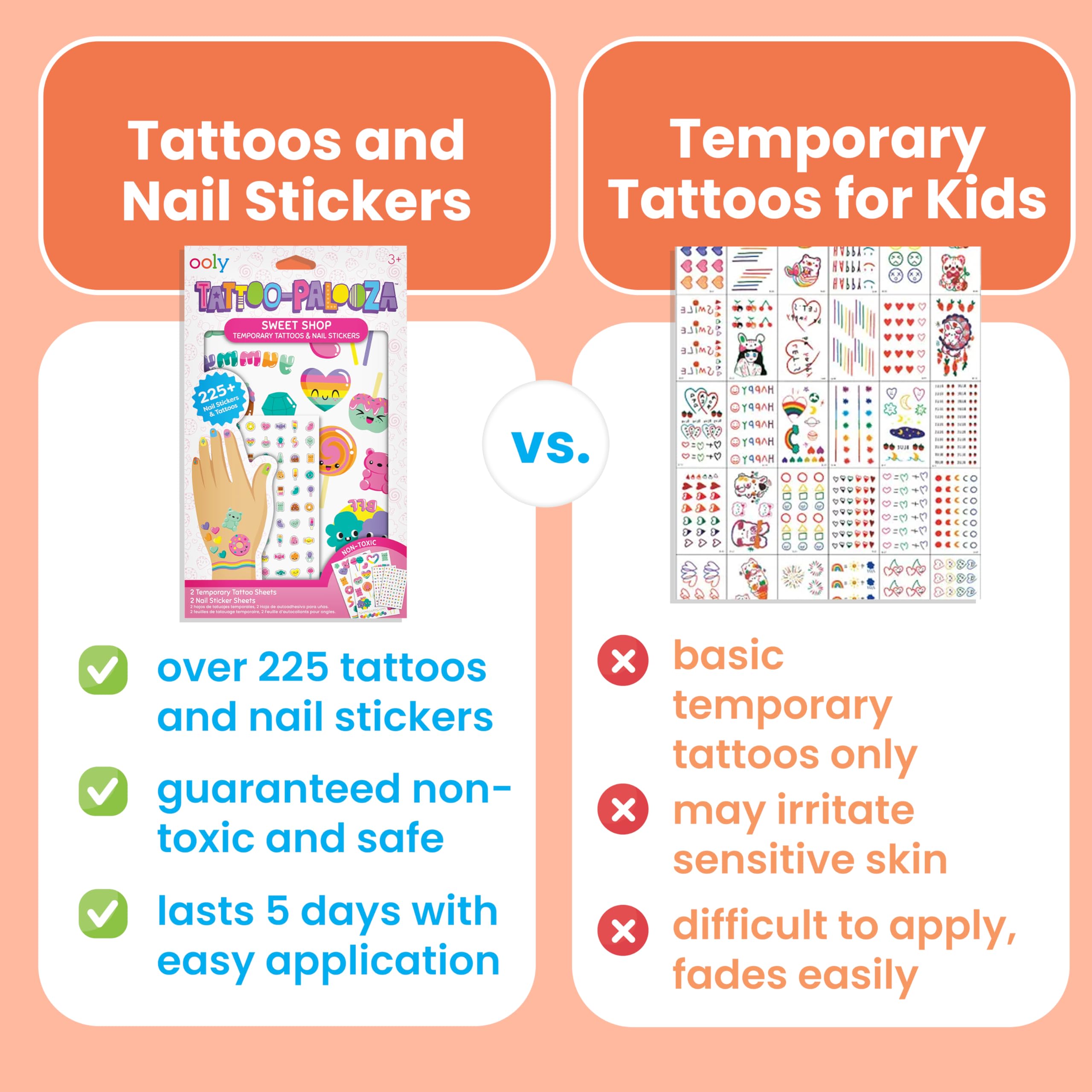 Ooly Sweet Shop nail stickers display, plenty of playful designs for days of styling.
