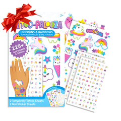 OOLY unicorn tattoos collection on skin for party accents and playtime