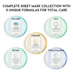 OOTD 50Combo sheet mask provides calming, soothing relief for stressed skin.