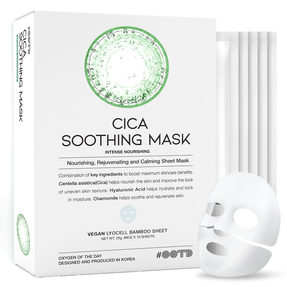 ootd Cica Calming Mask packaging highlights sustainable beauty for sensitive skin routines