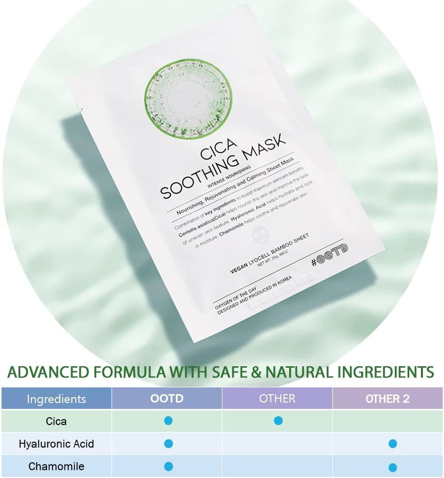 ootd Cica Calming Mask sachet-foil shows convenient single-use application for quick refresh