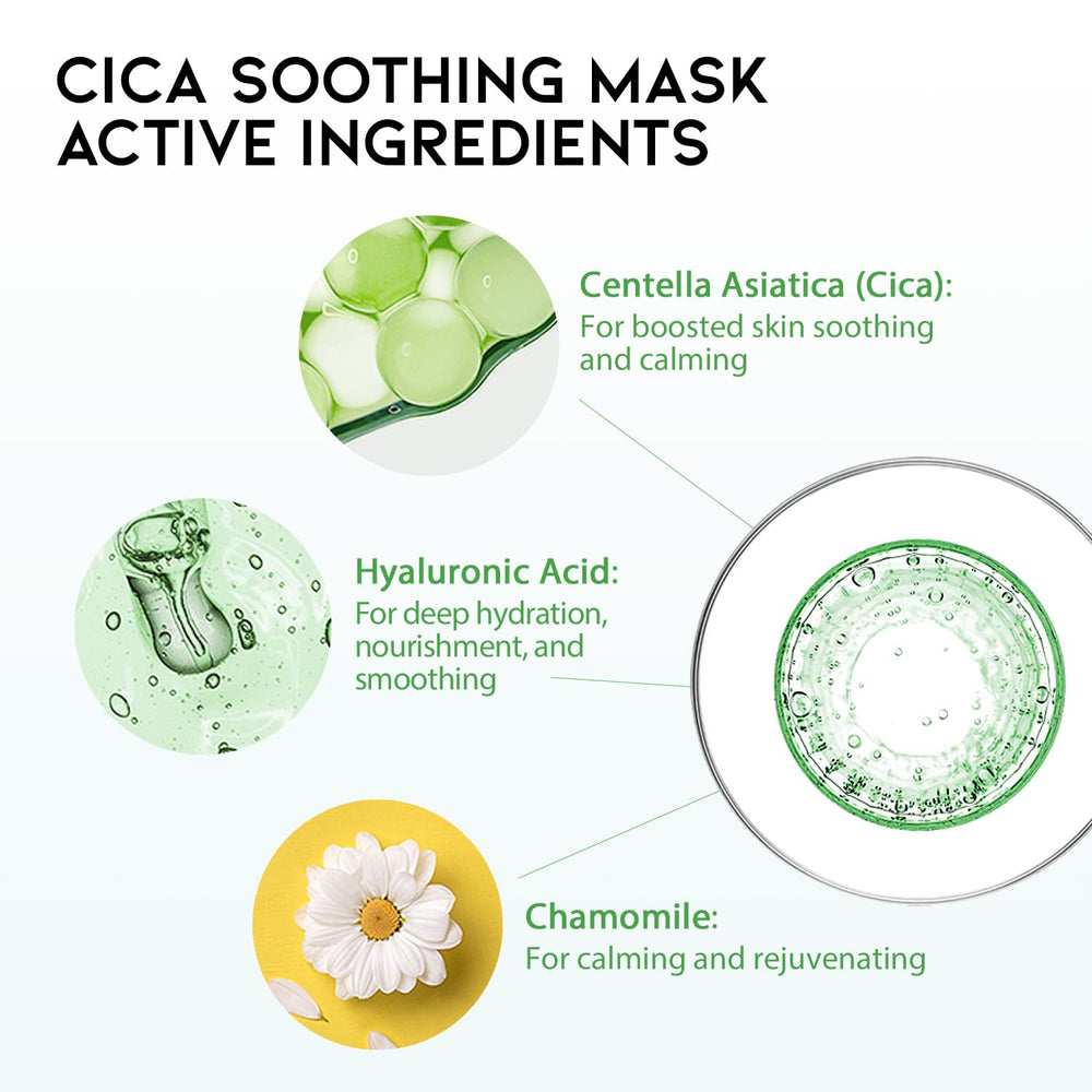The #OOTD Cica Calming Mask texture suggests soothing, non-sticky hydration