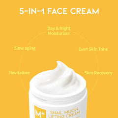 OOTD Snail Mucin Cream application on face and neck for deep hydration.