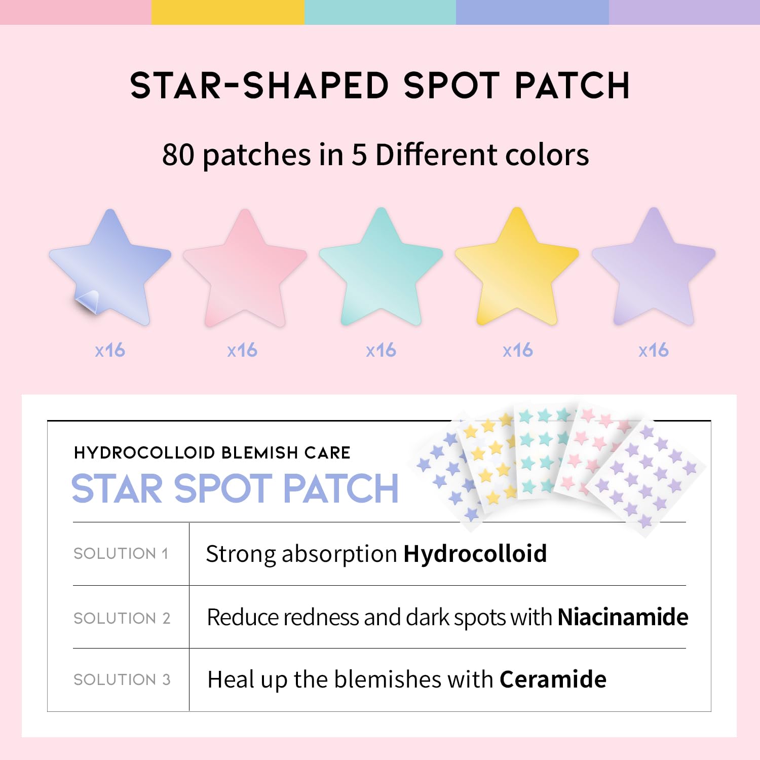 ootd star-pimple-patches on-face applied demonstration for day and night use