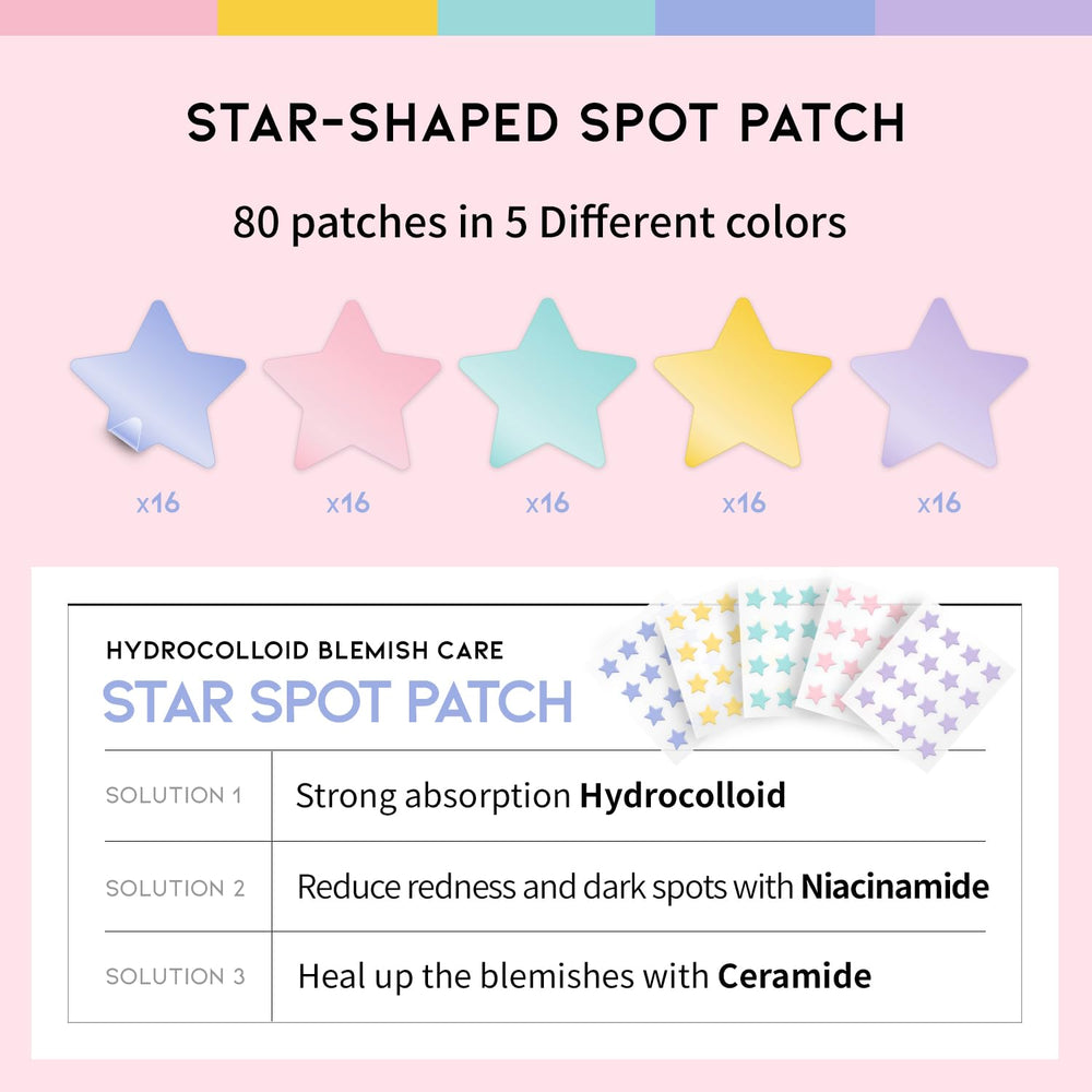 ootd star-pimple-patches on-face applied demonstration for day and night use