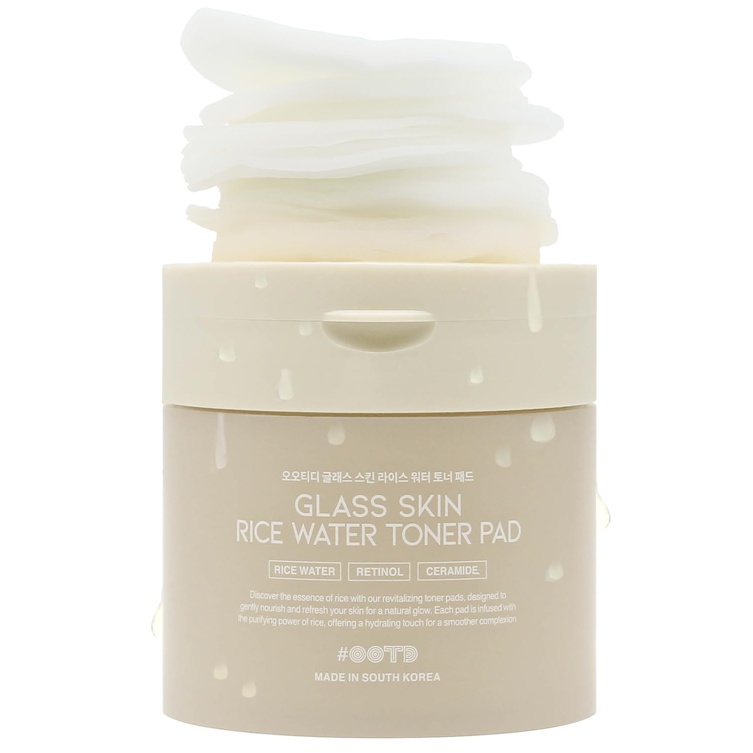 OOTD toner pads glass glow ritual close-up for radiant skin