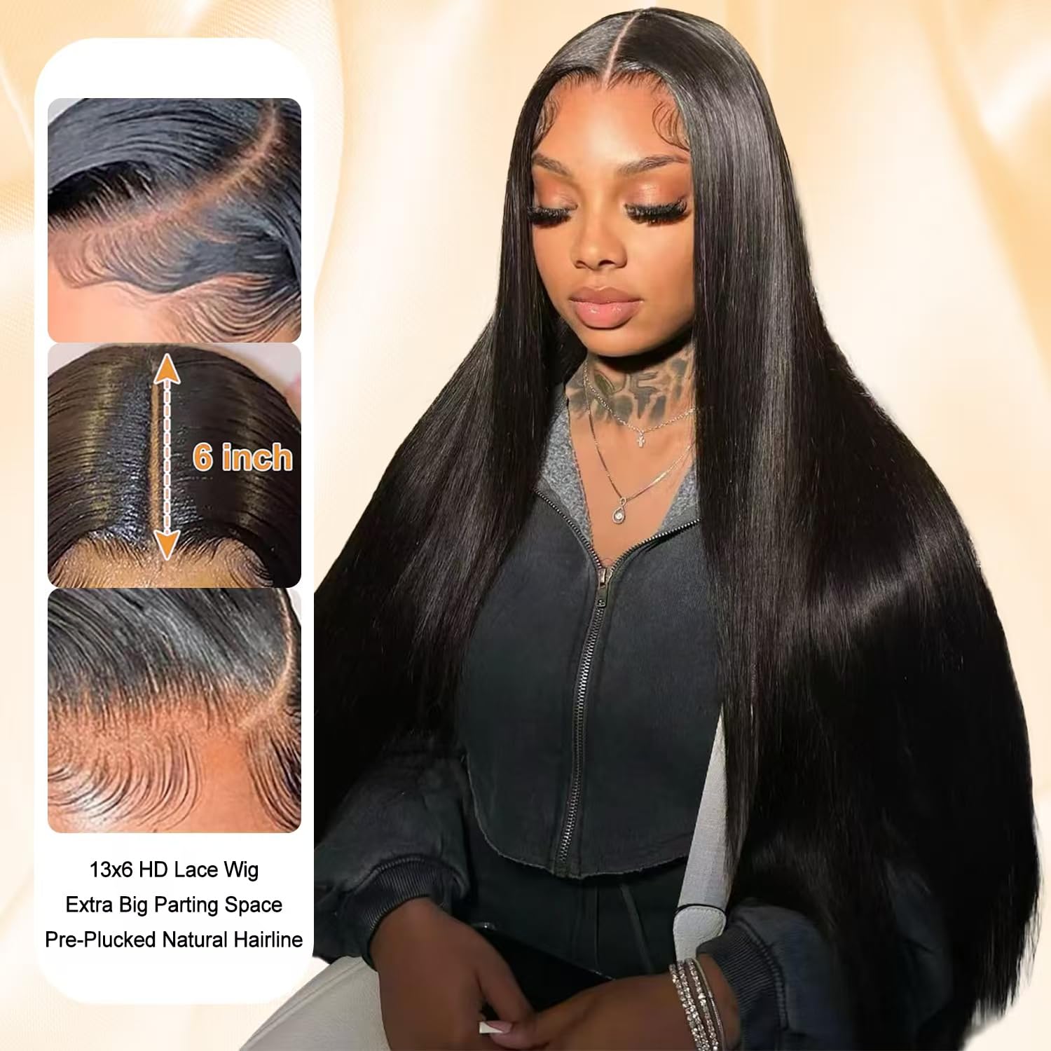 OOVVDA 30-inch wig 200-density close-up for full, voluminous appearance.