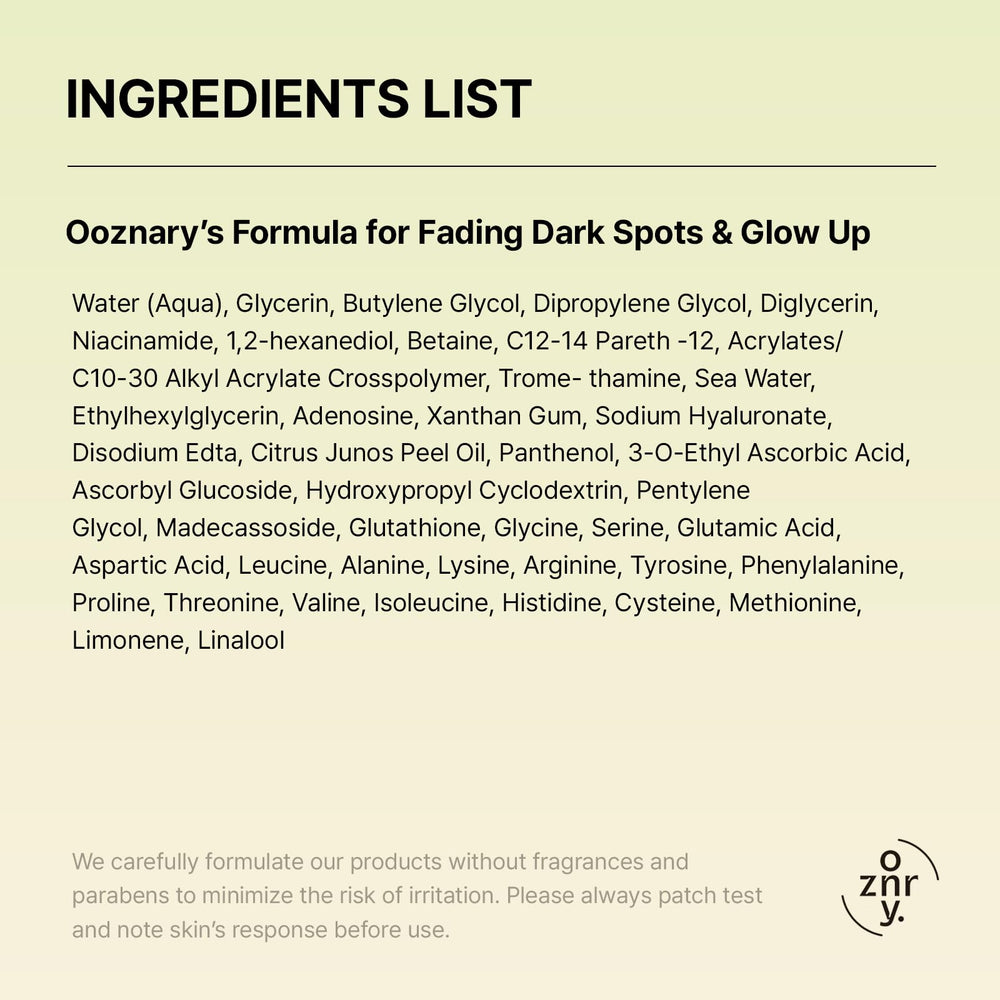OOZNARY Vita 3 serum glow suggests brighter complexion and balanced tone.