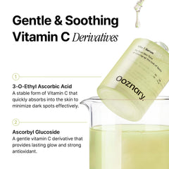 OOZNARY Vita 3 serum swirl texture shows lightweight, non-sticky finish.