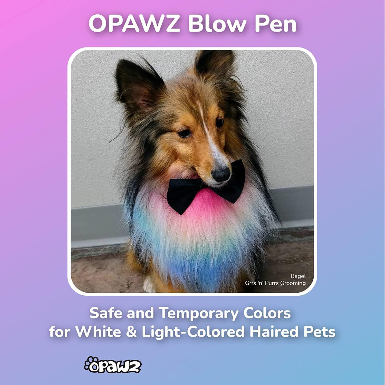 OPAWZ color palette shows pink, black, and purple shades for playful style.