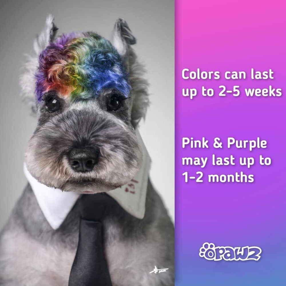 OPAWZ dye removal by shampoo or soap on clean coat.