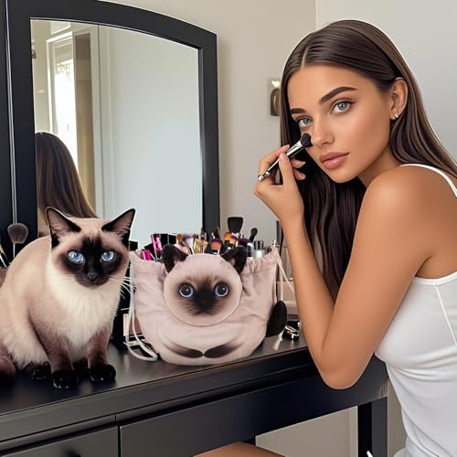 Openhahaha cat-themed makeup organization inside enhances travel and home use