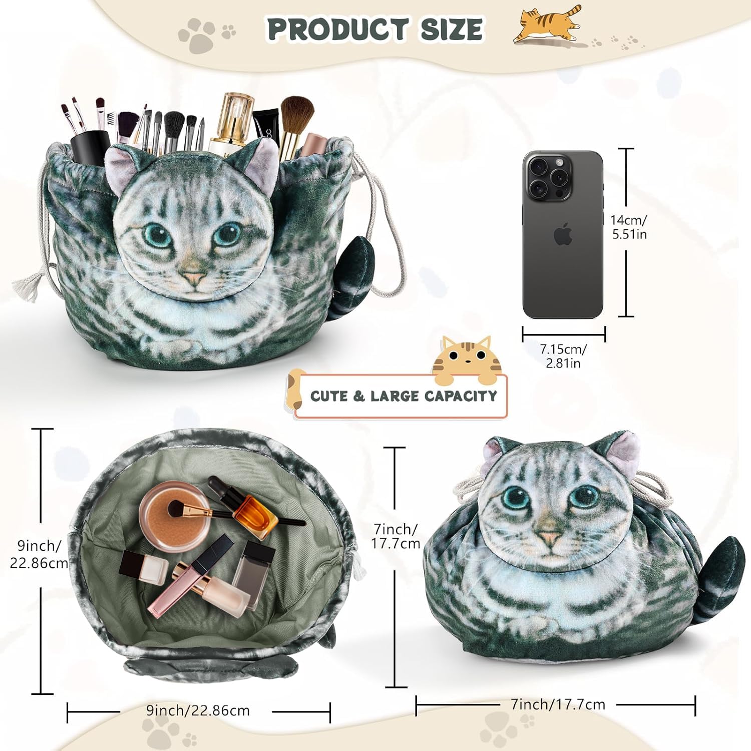 Openhahaha drawstring closure keeps contents tidy and reduces spills