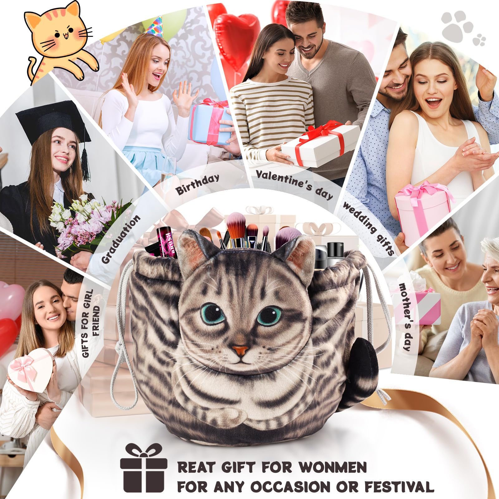 Openhahaha gift for cat lovers cat-shaped bag for women