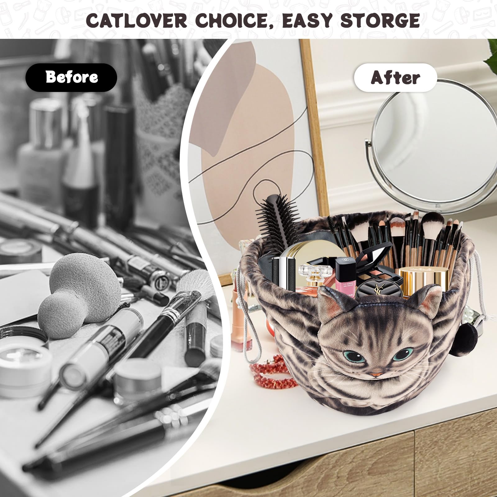 Openhahaha nine feline-inspired makeup bags for stylish storage