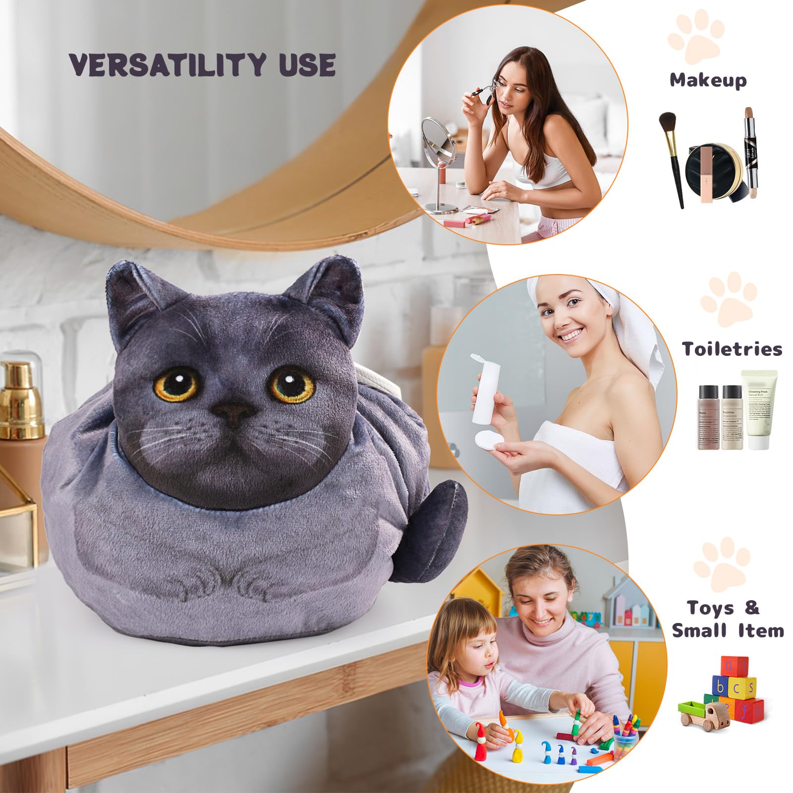 Openhahaha nine-design cat makeup pouches offer versatile style options.