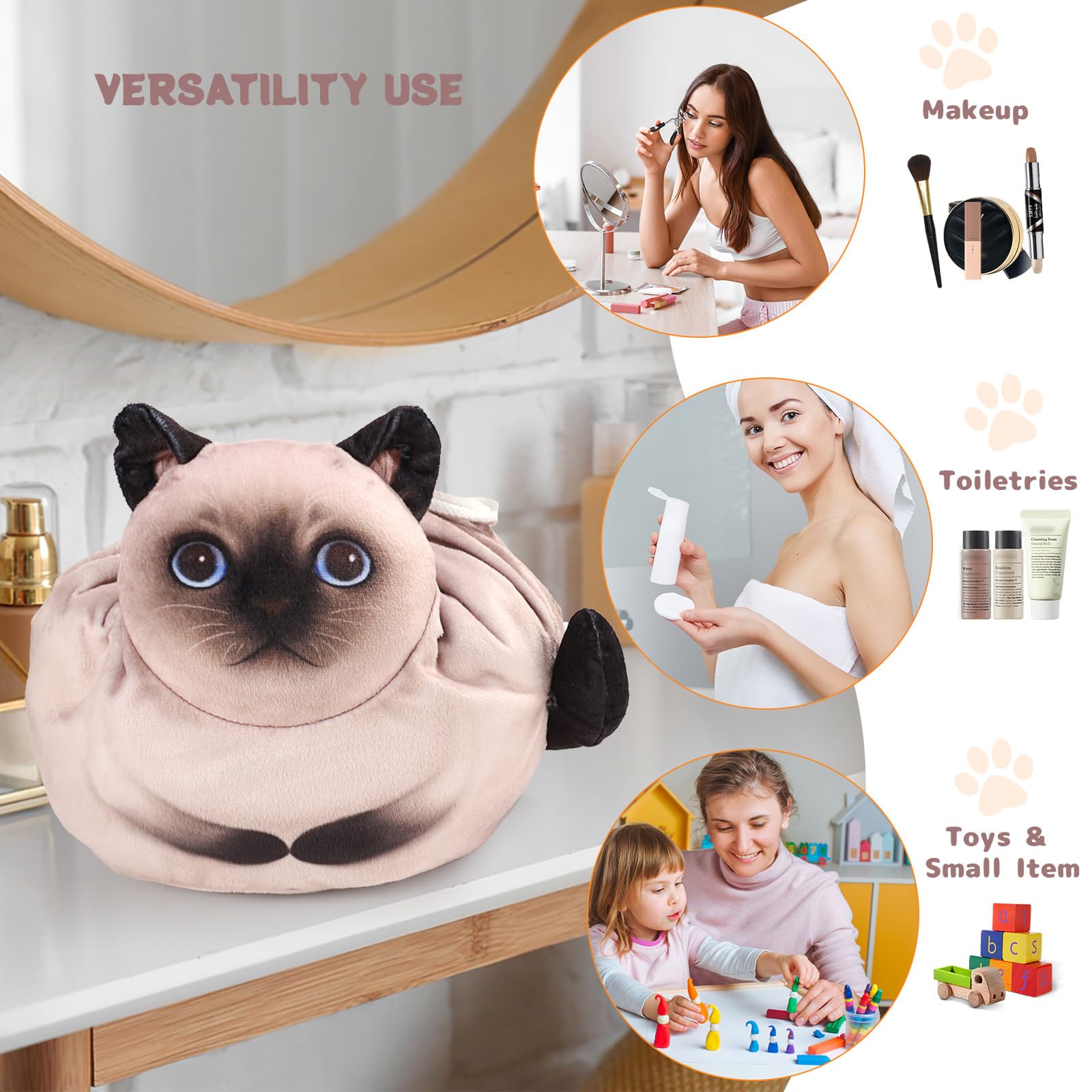 Openhahaha portable makeup bag for vacation fits in luggage