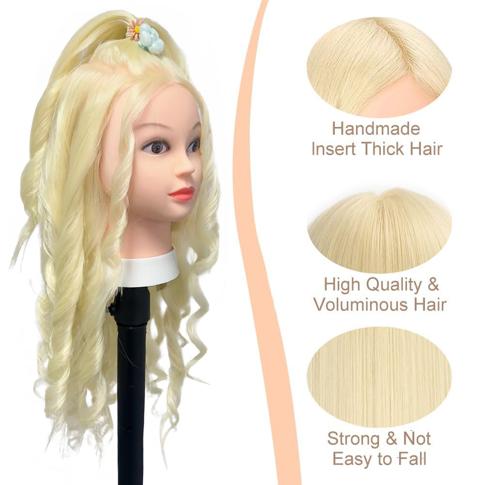 Opini mannequin head clamp-stand for secure salon practice sessions