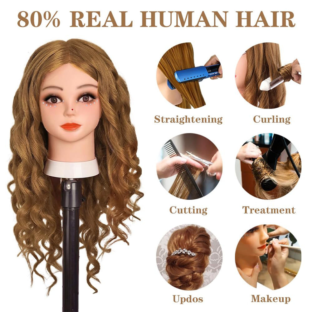 Opini mannequin head hair color 27 light brown for color matching