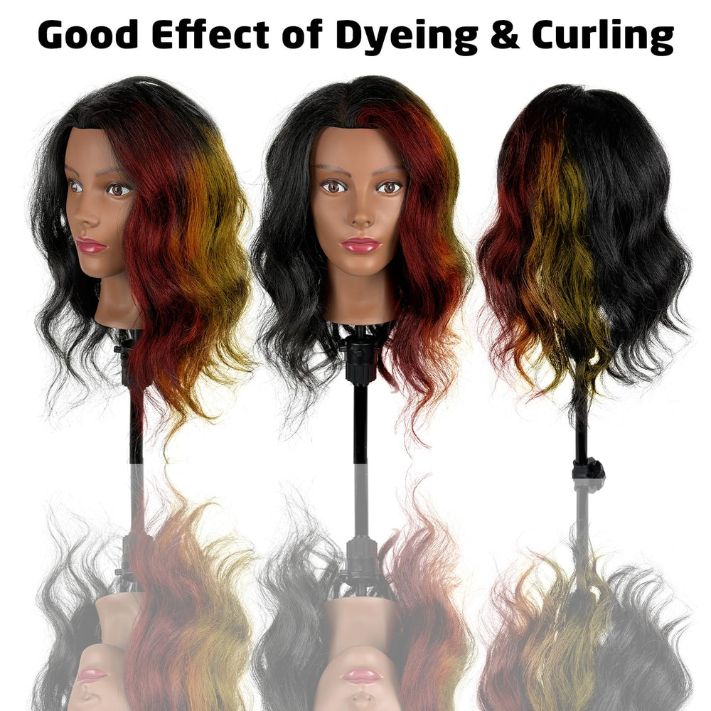 Opini Hair Head demonstrates curling and straightening with 18-inch length.