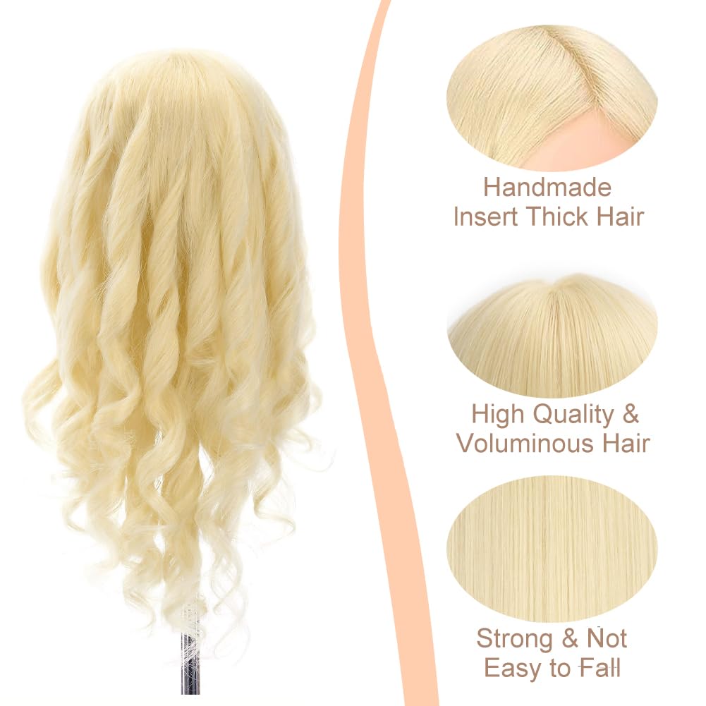 Opini mannequin head shows 26-28 inch hair length for haircut training