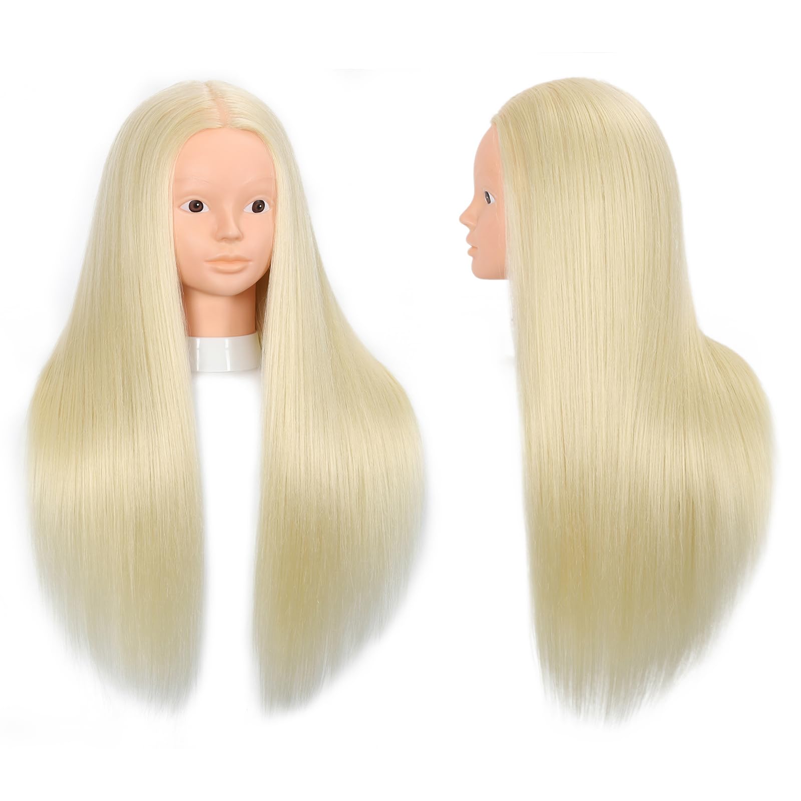 Opini mannequin head for curling and straightening practice with heat-styling guidance