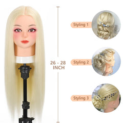 Opini mannequin head on table clamp stand for stable practice sessions