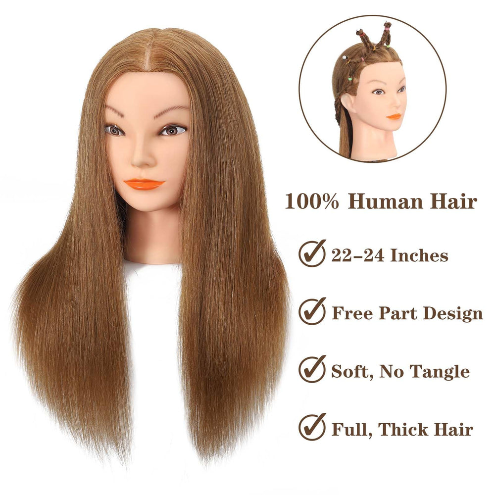 Opini mannequin head tools pack included for braiding and styling prep.