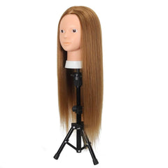 Opini mannequin head with clamp stand for secure salon setup