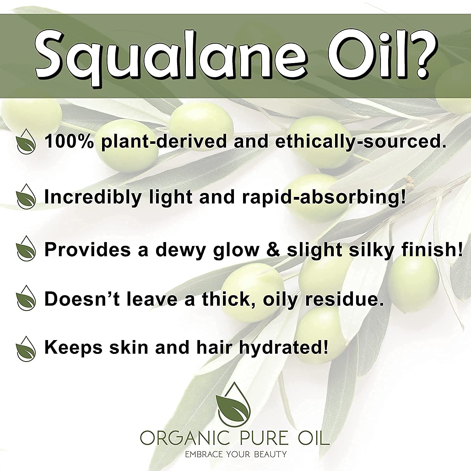 OPO Squalane Oil olive-origin visual signaling plant-based source.