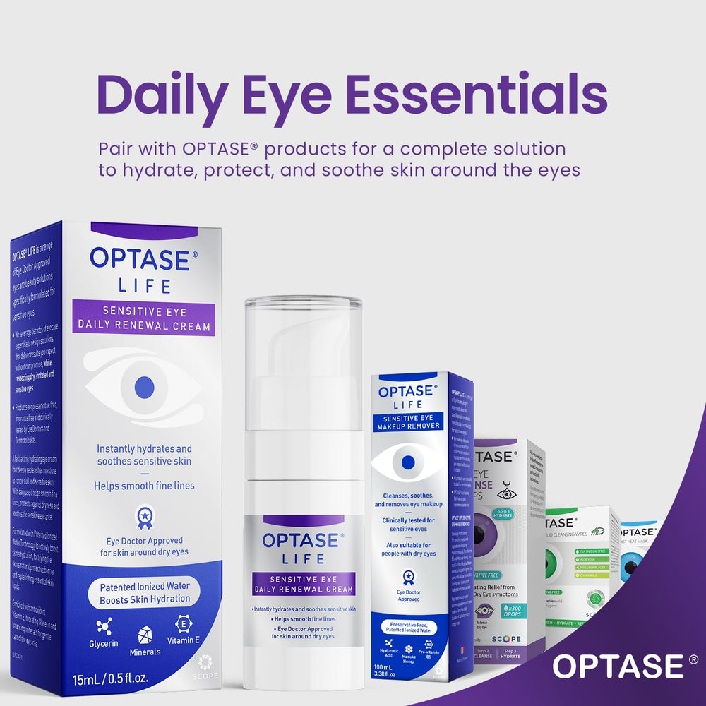 Optase LIFE daily renewal cream application shot showing easy morning or night routine