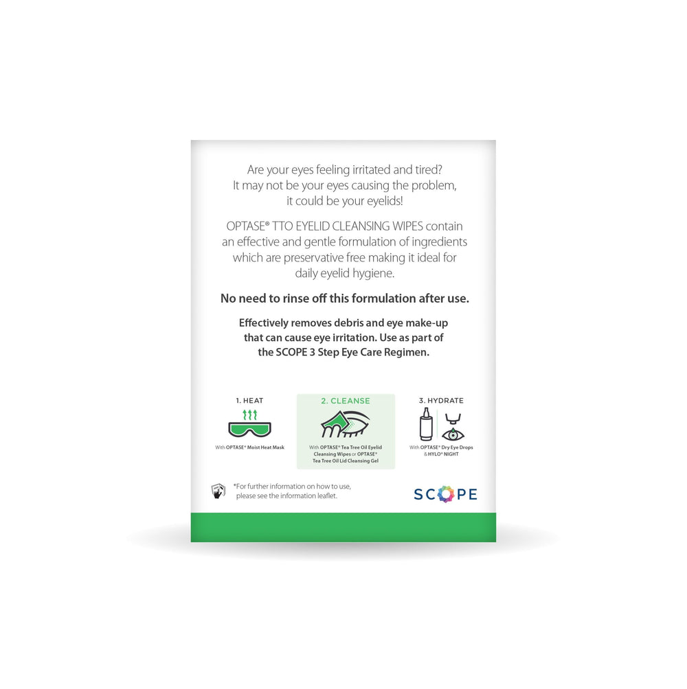 Optase TTO wipes safe for contact lens wearers and sensitive eyes.