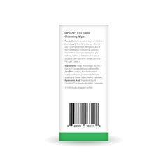 Optase TTO wipes used inner to outer lid margin for thorough cleansing.