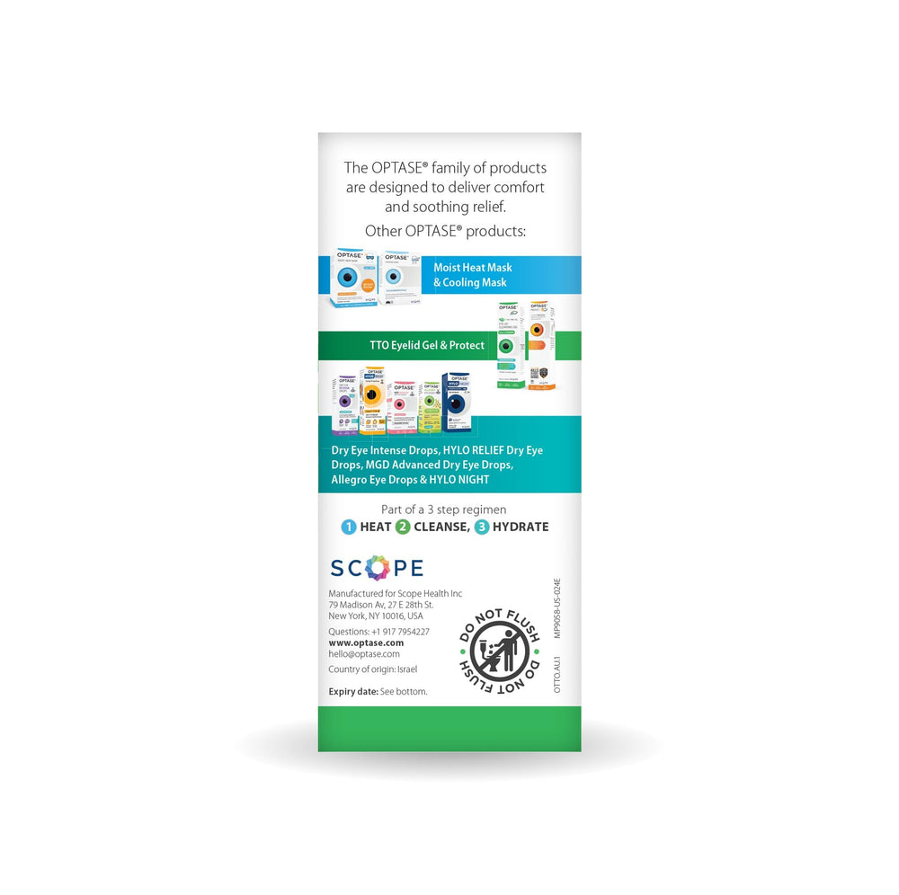 Optase TTO wipes no rinse required for quick refresh.