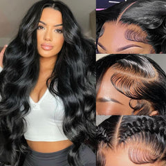 optenpg body-wave lace-front wig closeup shows natural texture for daily wear