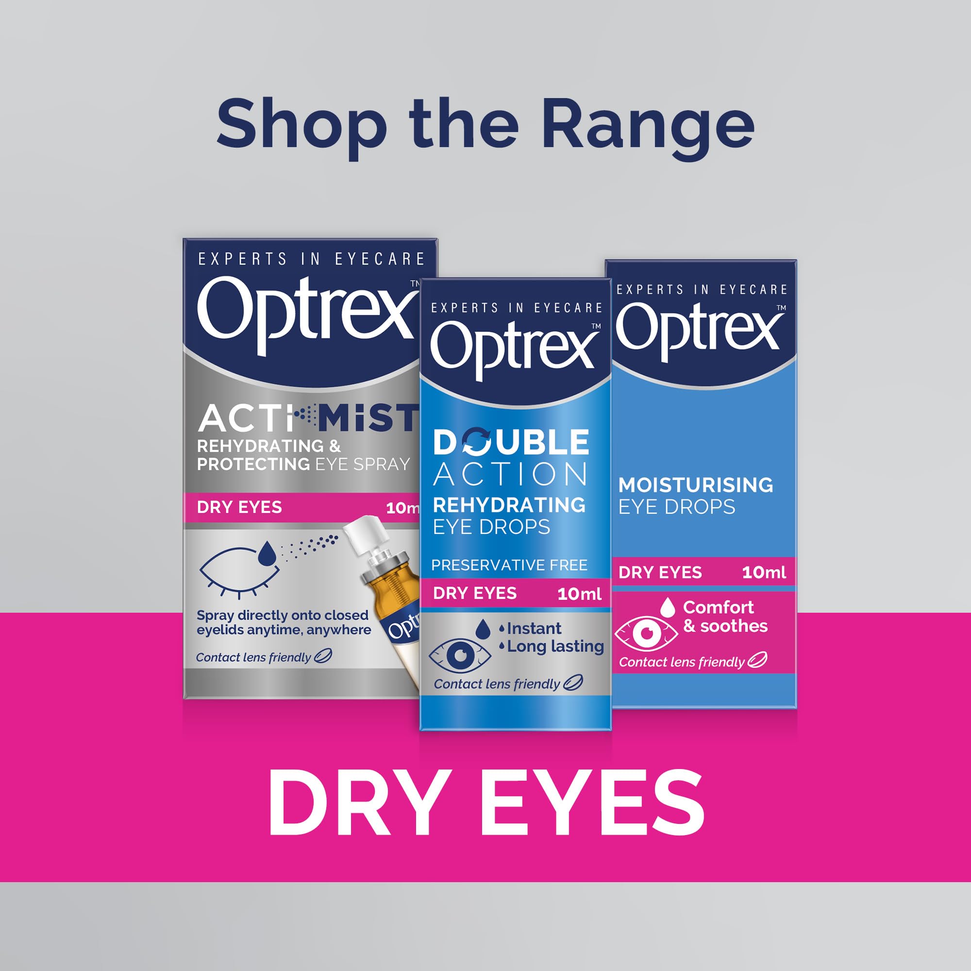 Optrex ActiMist travel packaging ideal for trips and purses