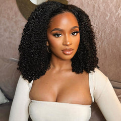 OQ Hair Afro Curly Half Wig 20 inch worn for a natural daily look
