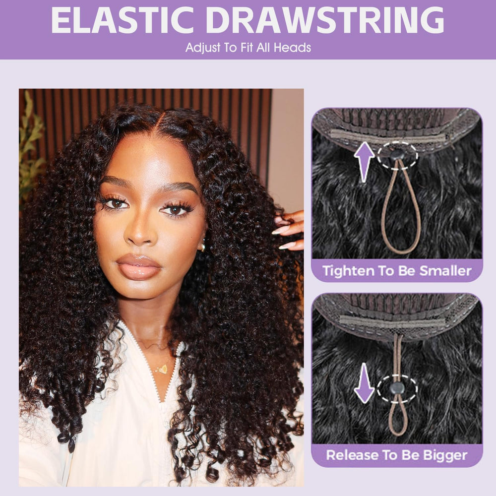 OQHair drawstring glueless cap for quick wear and secure fit.