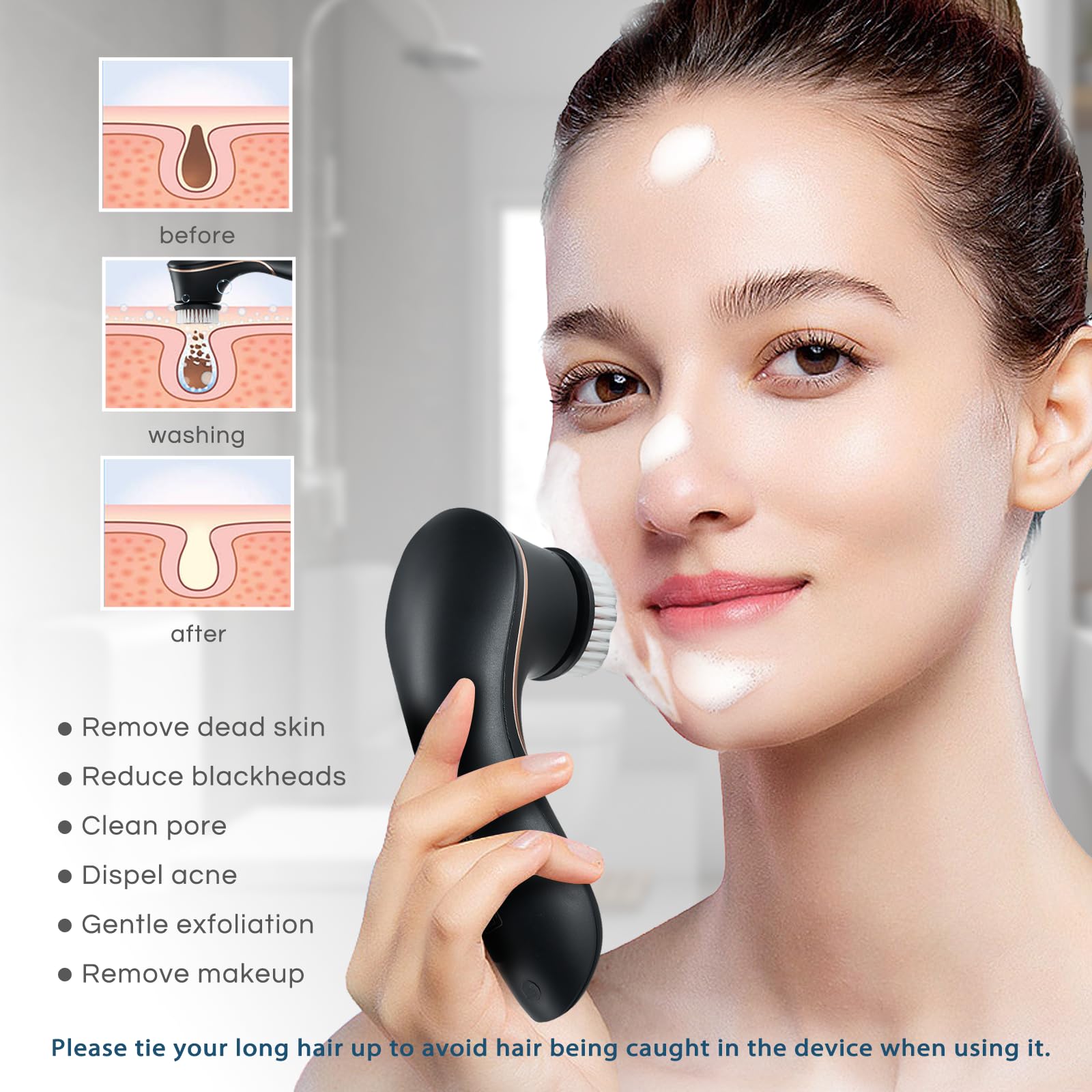 Orauley soft cleansing head demonstrating comfortable, skin-friendly cleansing.