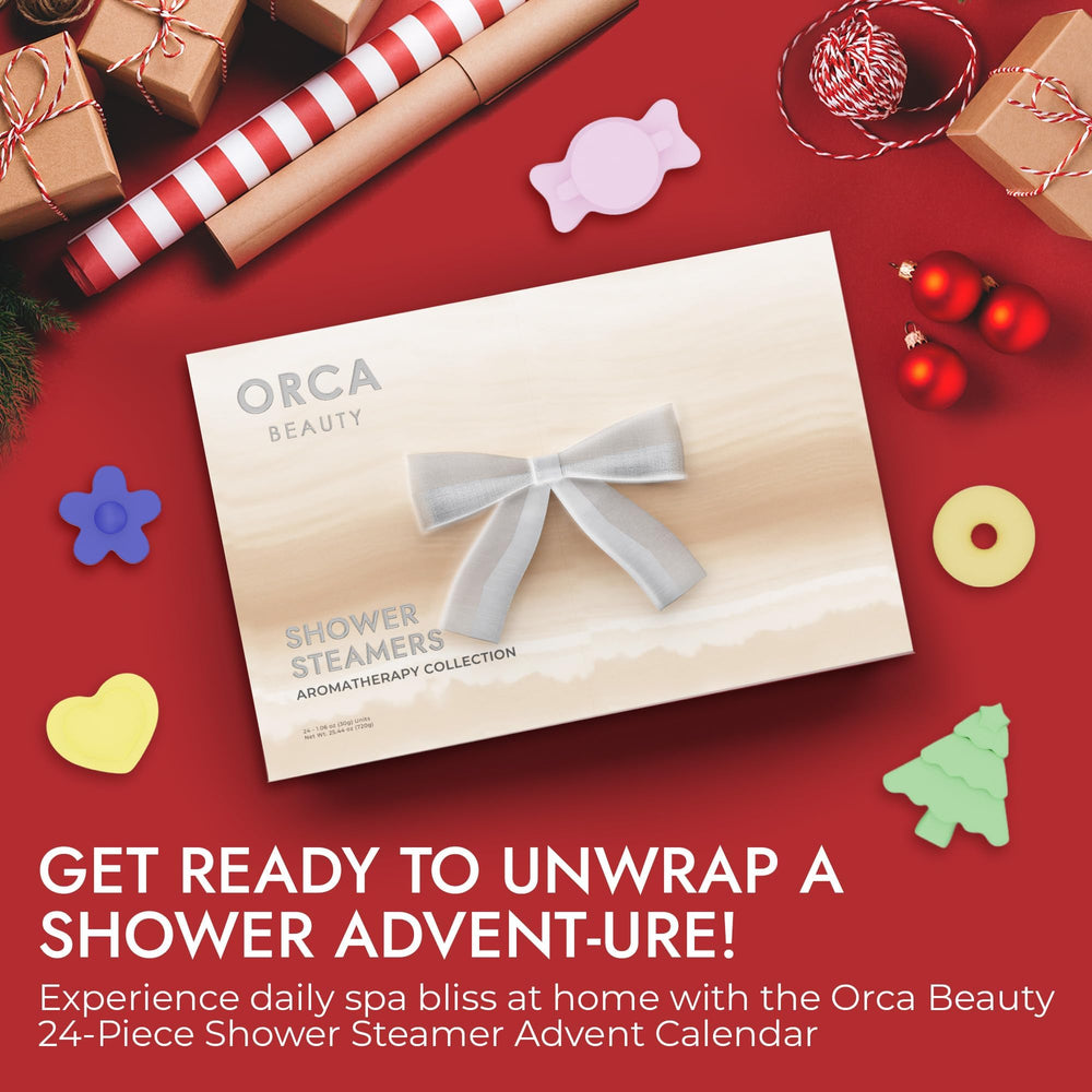 Orca Beauty Jasmine shower steamer releasing calming floral notes for a refreshing morning routine