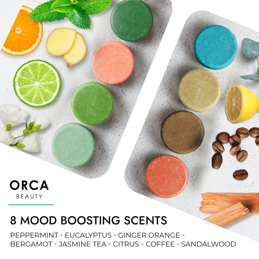 Orca Beauty jasmine tea steamers image, soothing aroma for a relaxing spa like shower