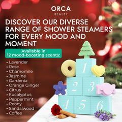 Orca Beauty Rose Sandalwood shower steamer blends romance and grounding for evening wind-down