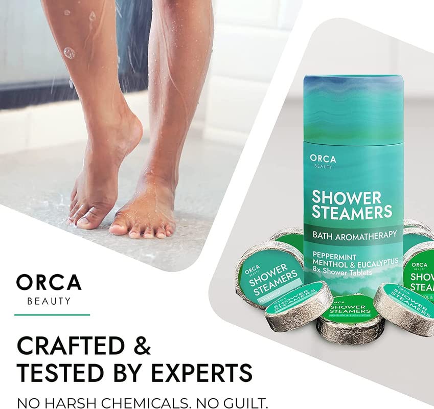 Orca Beauty spa like bathroom scene promotes relaxing aromatherapy routine