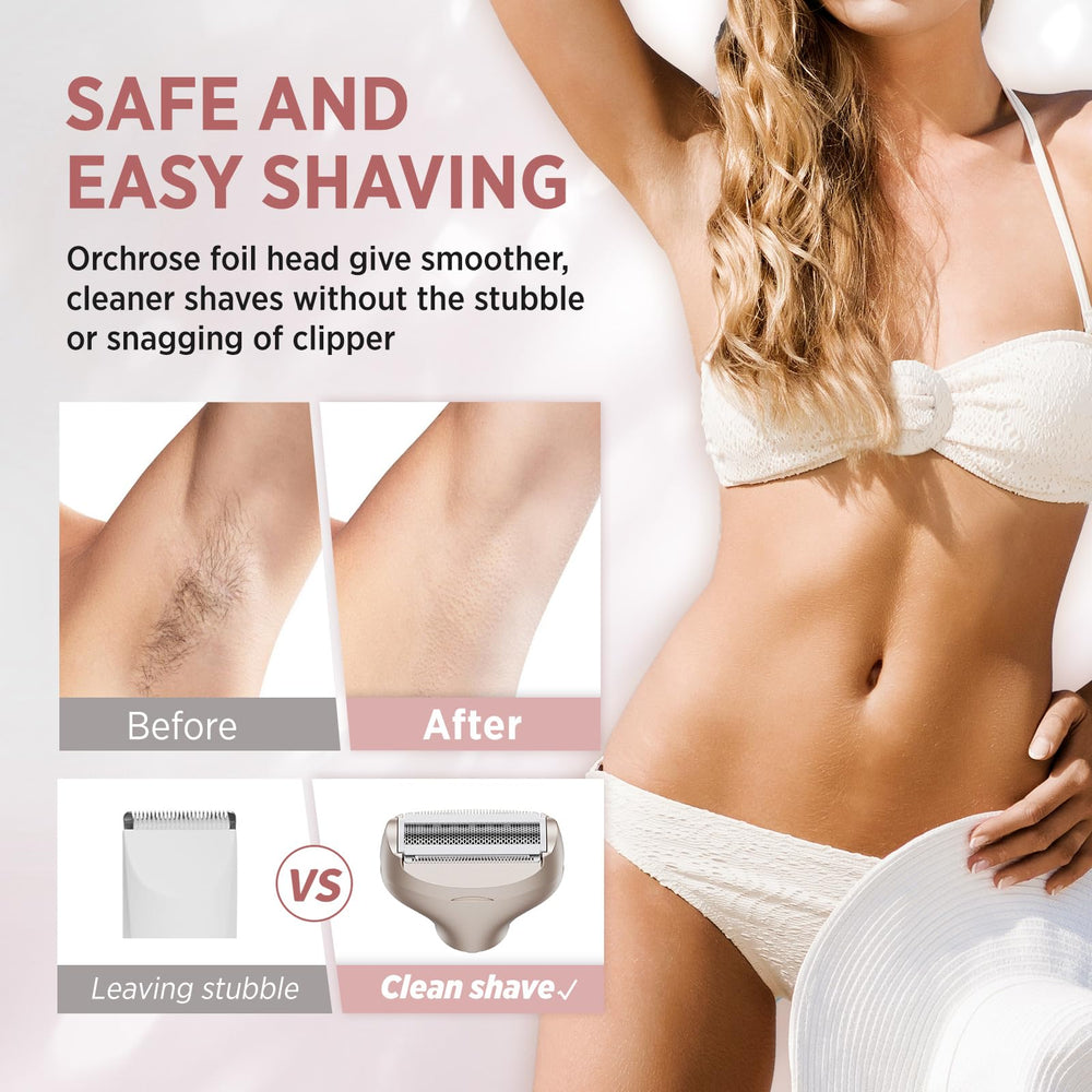 Orchrose rotary head delivers facial precision for upper lip, chin, and cheeks.