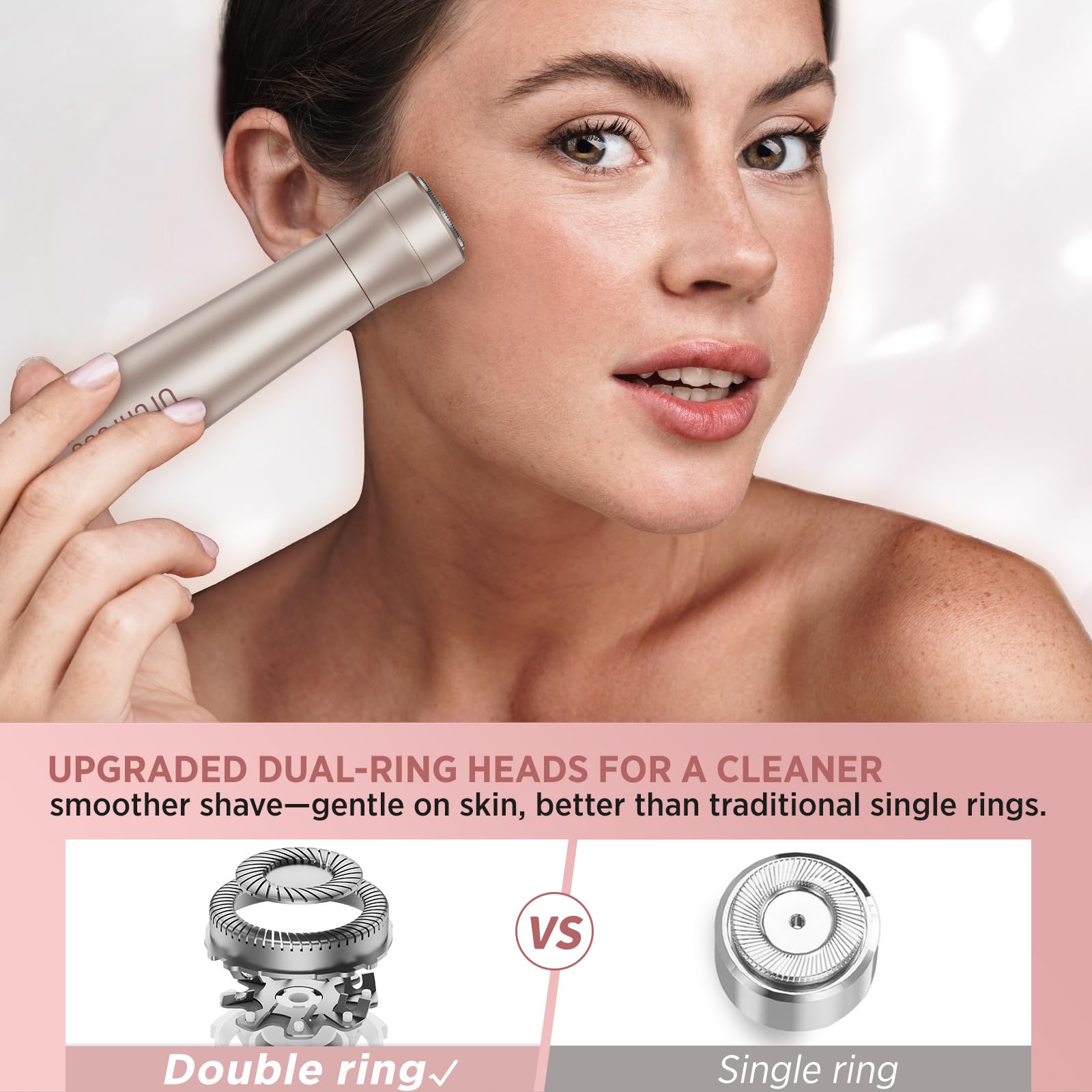 Orchrose razor charges via USB-C for quick power-ups and minimal downtime.