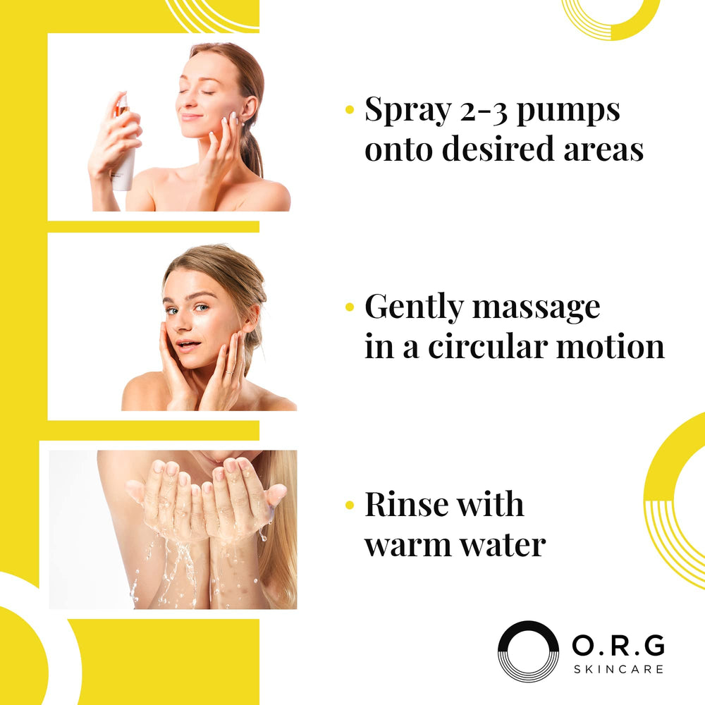 ORG Skincare bottle and pump ready for daily cleansing routine