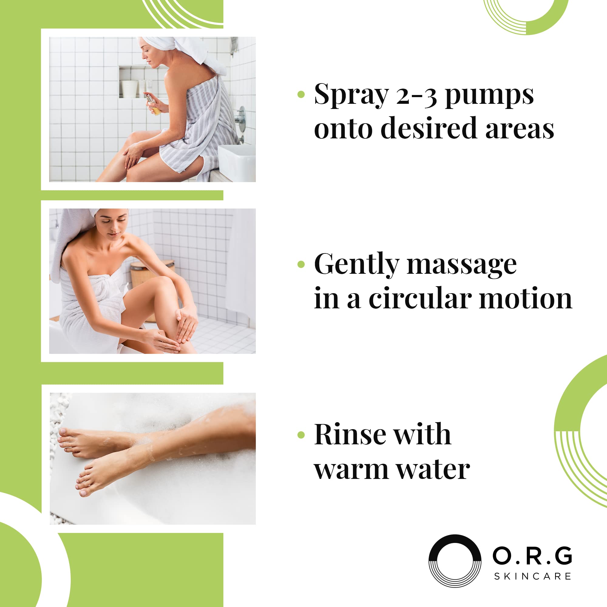 ORG Skincare exfoliator finish image highlights baby-soft skin after first application.