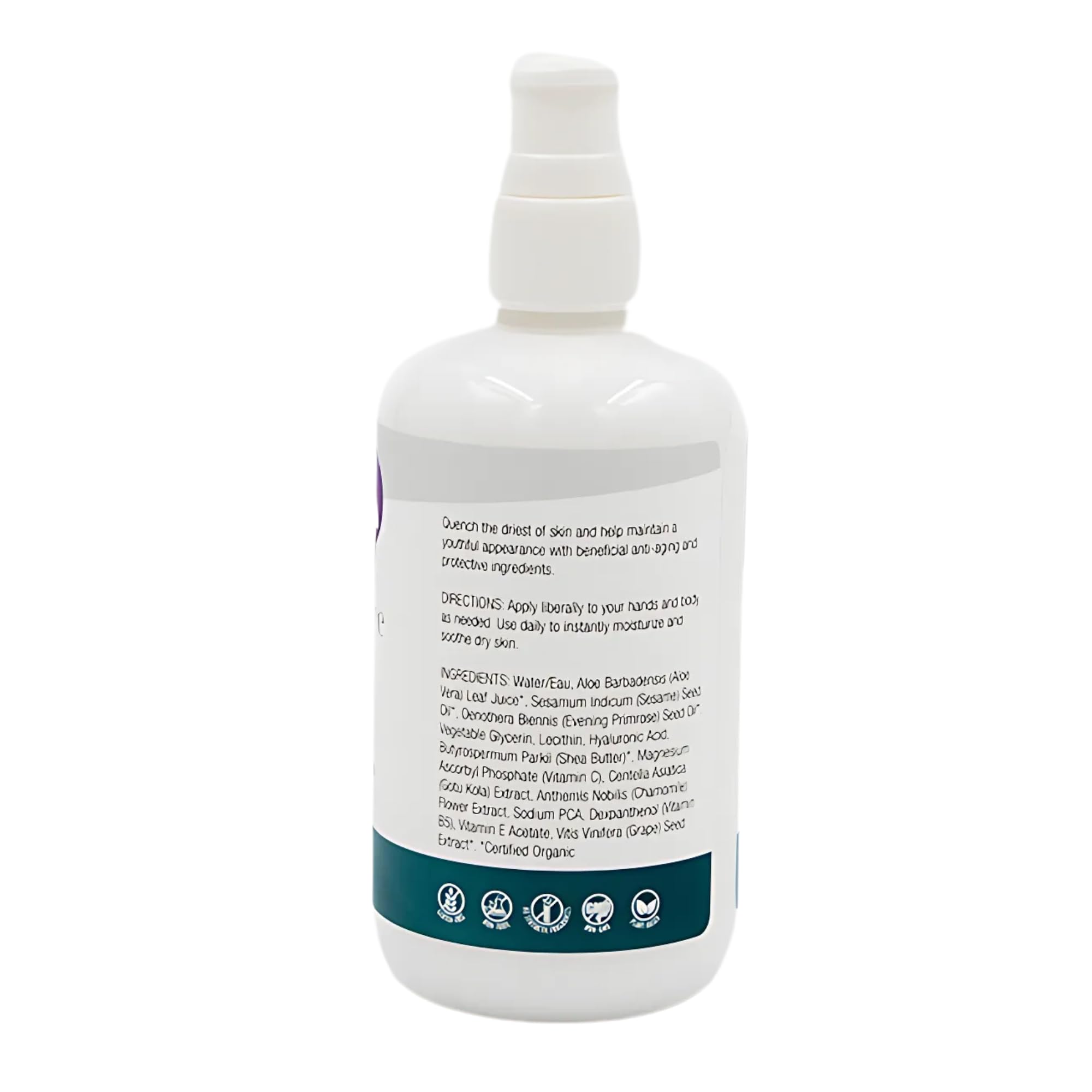 Organic Excellence hand and body therapy being applied showing fast absorption and smooth skin.